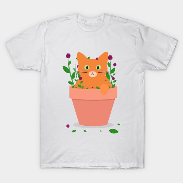 Springtime Cat T-Shirt by katnanigans